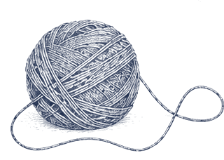 Ball of yarn, engraved